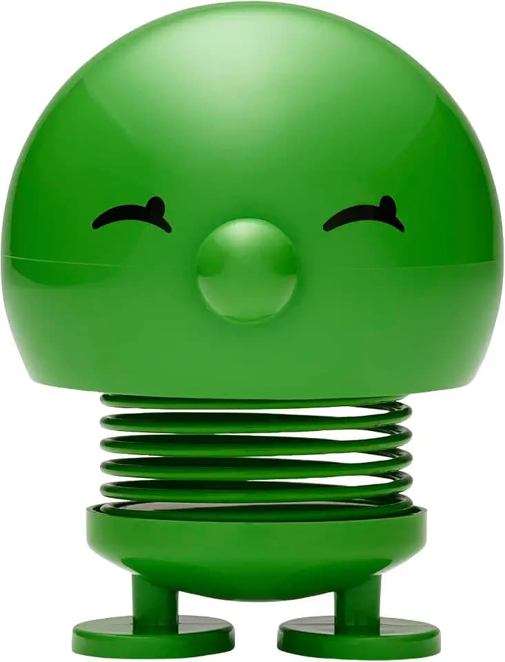 Hoptimist Junior Bumble Girl, Home Decor Ornament - Danish Design, Plastic W/Metal Spring, Medium- Creates Cheerful Movement- (Green)