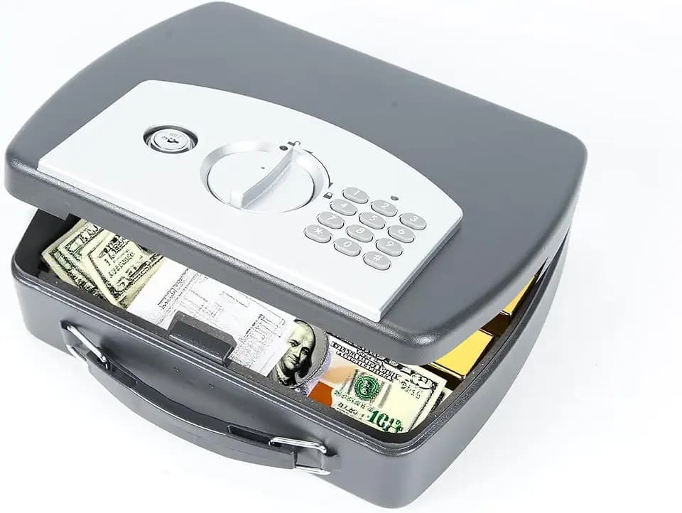 0.08 Cu Ft Portable Steel Security Safe Box with Digital Keypad