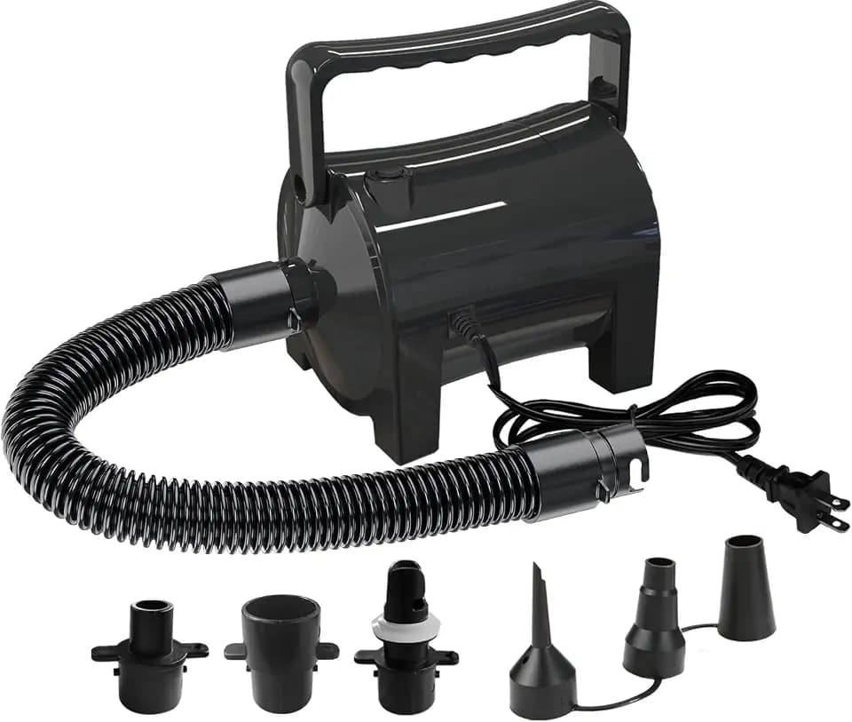 Artigarden Electric Air Pump Portable 460W Quick-Fill Air Pump Air Flow 45CFM 2.1PSI with Hose 5 Nozzles 120V AC Inflator Deflator Pump for Air Mattress Air Bed Inflatable Cushion Boat Swimming Ring