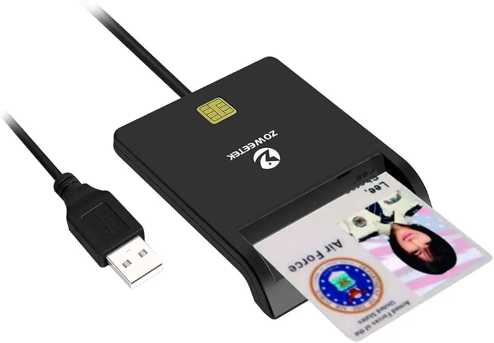 ZOWEETEK CAC Card Reader Military, USB Smart Card Reader for Windows Mac