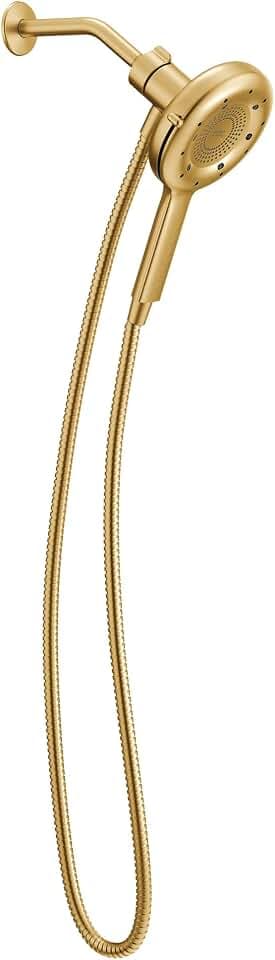 Moen N400H0BG Quattro Handheld Four Unique Shower Experiences and Magnetix Dock, Brushed Gold