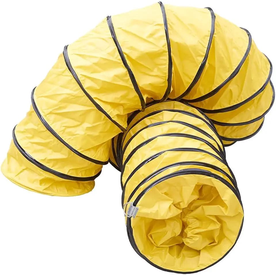12Inch 16FT PVC Flexible Duct Hose, HVAC Duct Hosing with D-Ring & Ajustable Rope for Utility Blower Fan, Ventilation, Exhaust, Drying, and Cooling Applications (12IN-16FT)