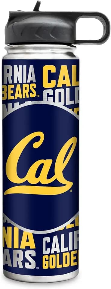 Rico Industries NCAA Cal Berkeley Golden Bears 22oz Stainless Steel Tumbler with Lid - Great For Coffee, Tea, Water or Cocktails