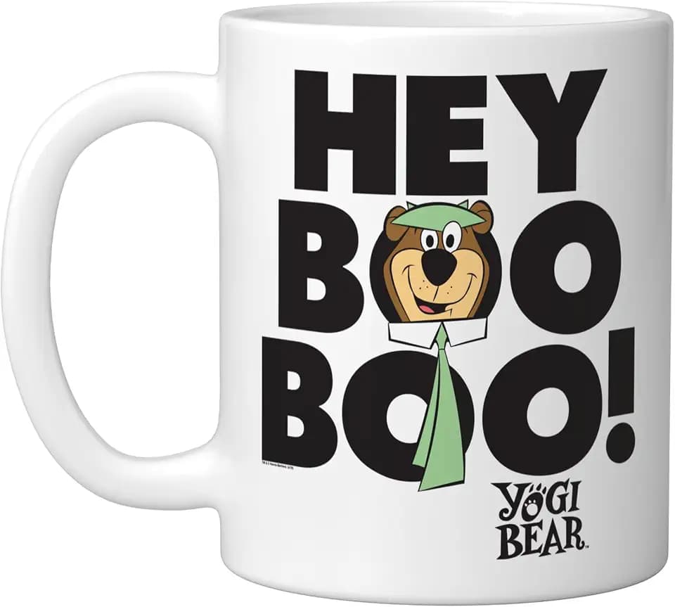 Yogi Bear Hey Boo Boo Ceramic Mug, White, 11oz