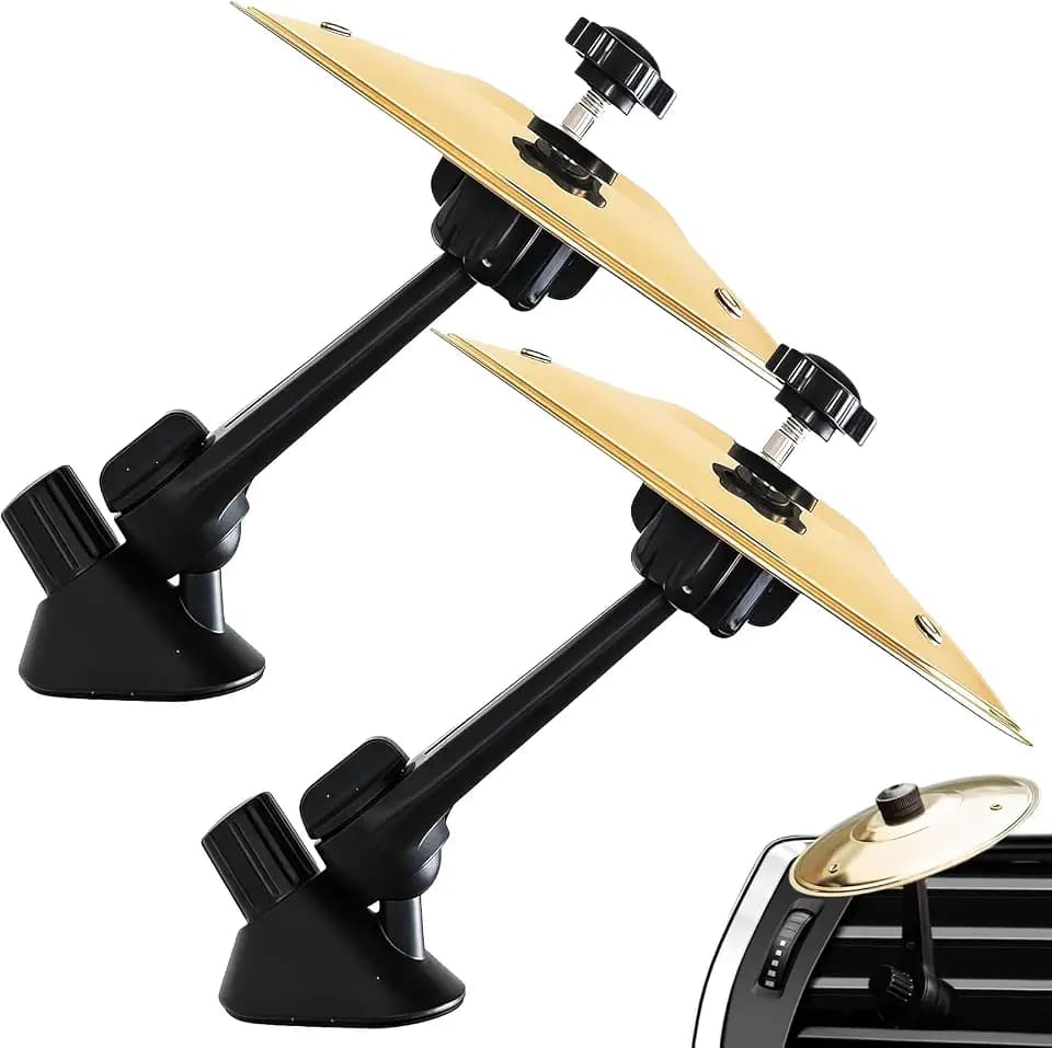 Auto Crash Becken,2 Stück Car Cymbals Air Vent,Mini Trommel Crash-Clip,Auto-Trommel-Lüftungsschlitz,Auto Becken Air Vent,Crash Cymbal Lüftungs-Deko,für Musiker,Schlagzeuger,Mann,Frau