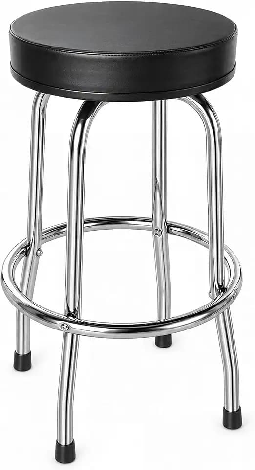 BIG RED Chrome Swivel Bar Stool,Counter Height