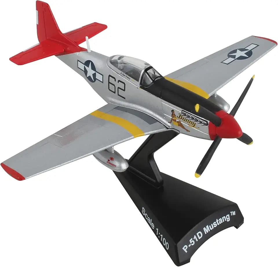 P-51D Mustang Bunny Red Tail 1/100 Die-Cast Model