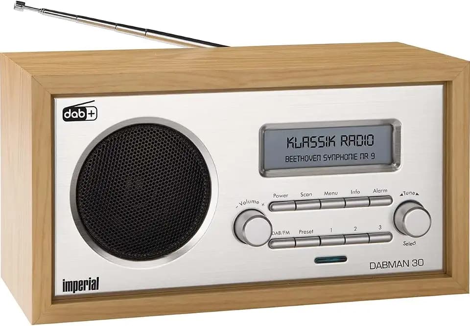 Imperial 22-130-00 Dabman 30 - DAB+ Radio, DAB Plus Radio, Küchenradio, Mini Radio Dab, Badradio Digitalradio (DAB+/DAB/UKW, Aux In, inkl. Netzteil) braun