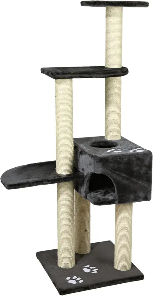TRIXIE Katzen-Kratzbaum Alicante, mehrstöckig – 142 cm, anthrazit