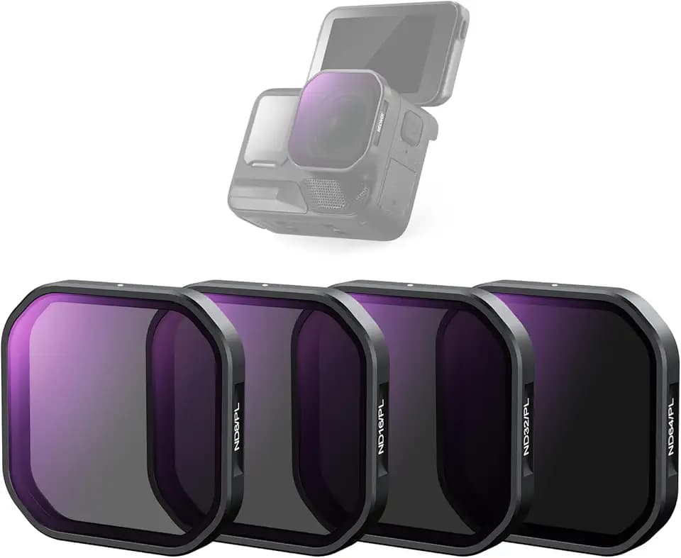 NEEWER 4er Pack ND/PL Filter Kompatibel mit Insta360 Ace Pro 2, ND8/PL+ND16/PL+ND32/PL+ND64/PL Graufilter Polfilter, Nicht kompatibel aktualisierten Version neu runden Objektivschutze,FL91