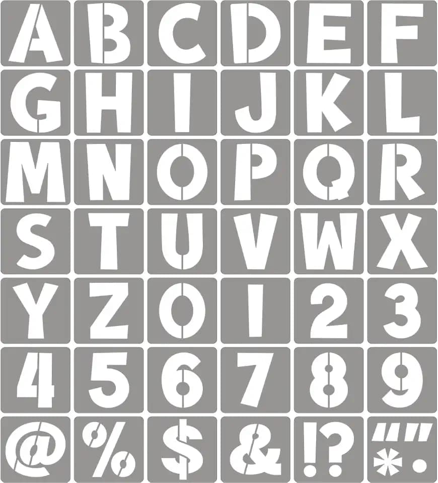 10 Inch Letter Stencils for Painting - 42 Pack Alphabet Letter and Number Stencil Templates with Signs for Painting, Reusable Letters Numbers Stencils for Chalkboard Wood Crafts & Wall Decor