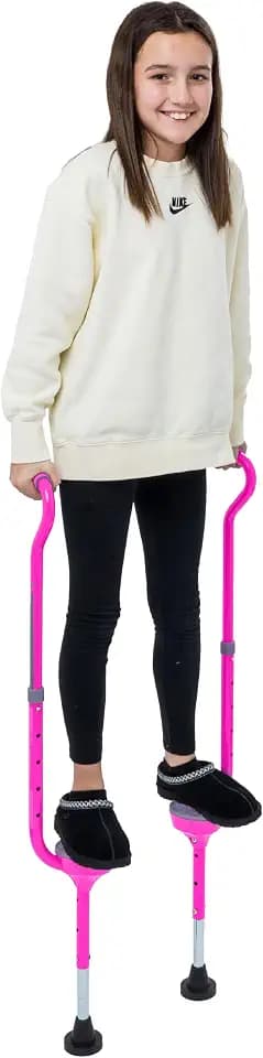 Flybar Maverick Walking Stilts for Kids - 5 Adjustable Height’s, Sturdy, Easy Assembly, Wide Non-Slip Rubber Bottom Tip, Foam Grips, Outdoor Toys for Kids 5+, 190 lbs