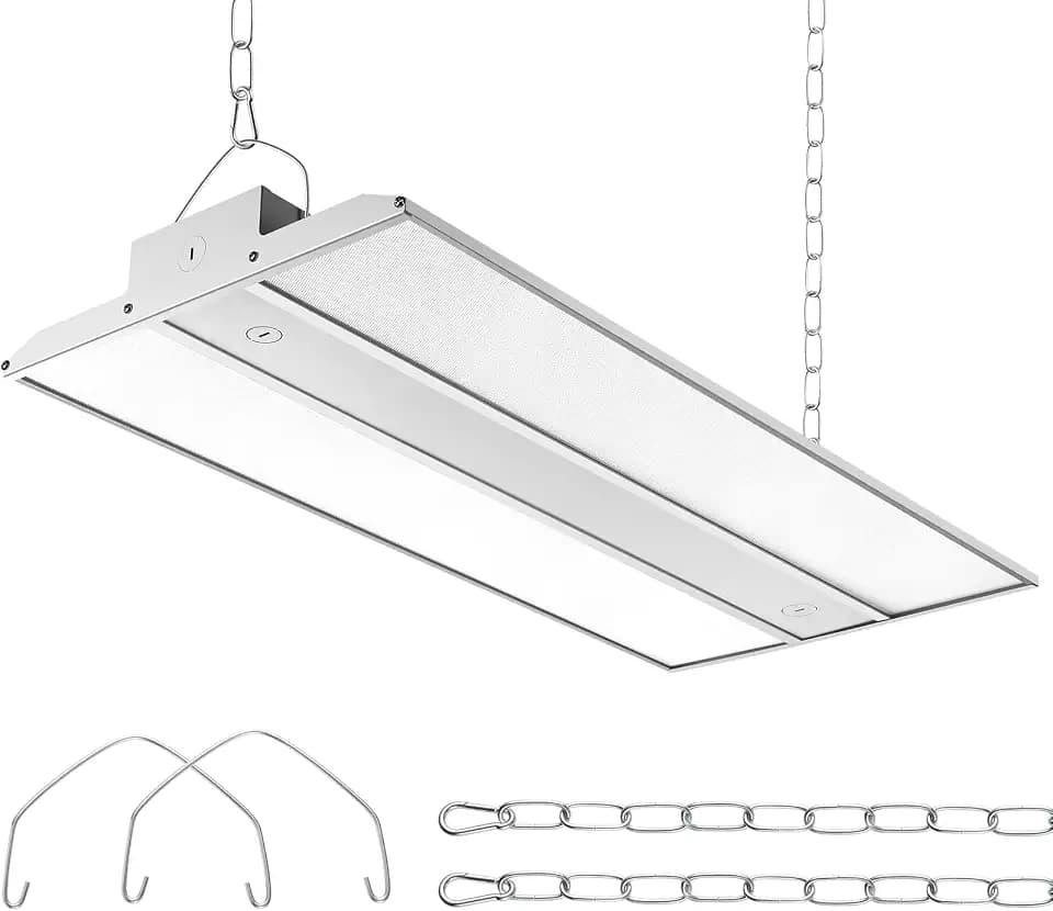 400W LED Linear High Bay Light Fixture, 56000LM(140LM/W) 5000K Daylight LED Workshops Light,100-277V, 1-10V Dimmable UL Warehouse Lighting for Exhibition Hall, Supermarkets, 5 Years Warranty