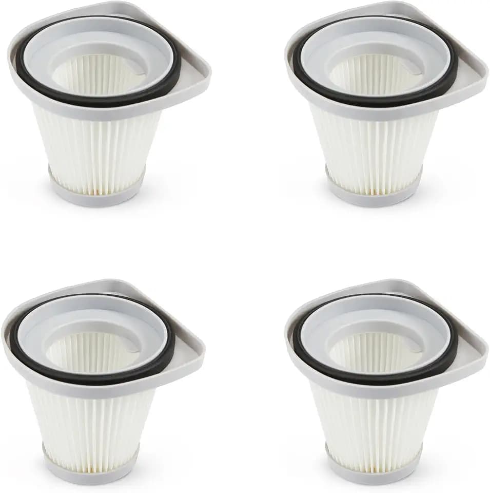 Amazon Basics Washable Replacement Filters for 2-in-1 Corded Stick Vacuum Cleaner ONLY (not for Other Models), 4-Pack, White