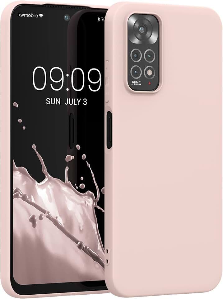 kwmobile Hülle für Xiaomi Redmi Note 11 / Note 11S TPU Case - Handyhülle unterstützt kabelloses Laden, Flexible Schutzhülle, gummiertes Cover in Coconut Swirl
