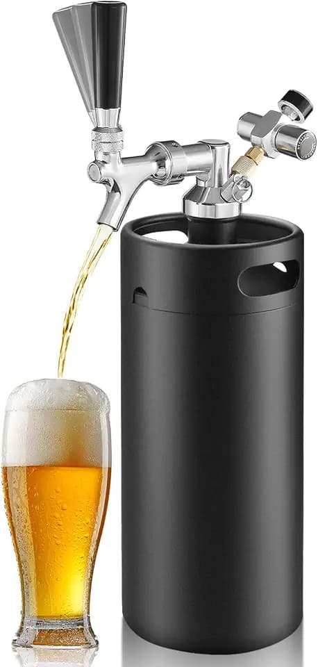 128oz Mini Keg Growler, Stainless Steel Mini Keg Tap System for Homebrew