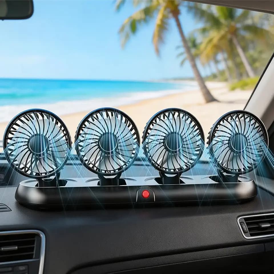 Mineup Auto Ventilator, 5V Auto Ventilator Mit Zigarettenanzünderanschluss, Tragbarer Autolüfter, 3 Geschwindigkeit, 360° Horizontale, 180° Einstellbare Vertikale Für LKW, Van, SUV, Wohnmobil, Boot