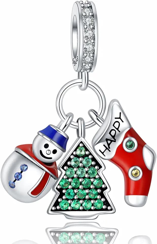 Annmors S925 Silver Christmas Charms for Women Pandora Moments Bracelet