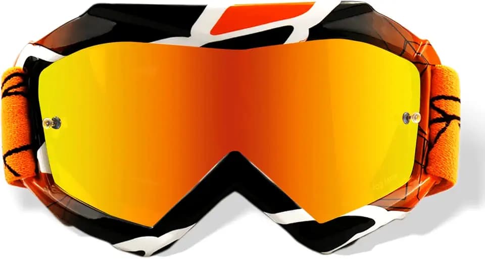 Kinder Motorradbrille Crossbrille,Dirtbike Off-Road Racing Motocross Brille mit TPU-Rahmen und Schwammschicht,Anti UV Schutzbrille für Kinder Youth 3-12 Jahre