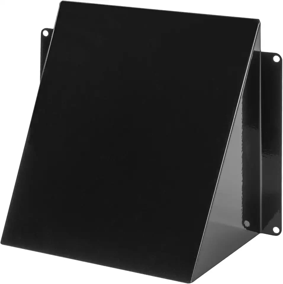 Repa Market 6 x 6 Inch Black Galvanized Steel Vent Cover - Duct Exhaust/Inlet Rain Deflector - Weatherproof Guard for Ventilation Systems/Indoor/Outdoor Vent Hood/Air Vent Grille Protection Roof