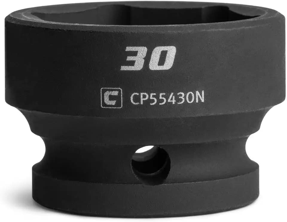 Capri Tools 30 mm Stubby Impact Socket, 1/2 in. Drive, 6-Point, Metric