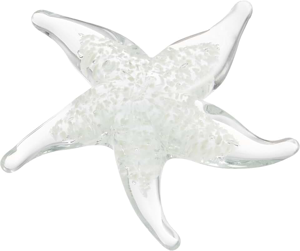 Danya B Lorelei Glow-in-The-Dark Decorative Accent Glass Tabletop Sculpture Figures - Available in Starfish, Snail, Jellyfish, or Set of 3 (Starfish)