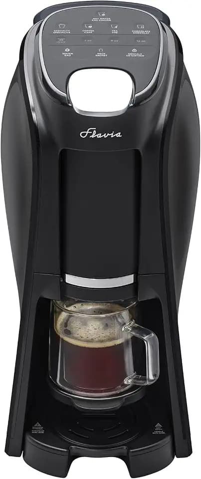 Flavia Aroma Brewer - Coffee Machine, Makes Coffee, Lattes, Tea, and other Hot or Iced Beverages with Single-Serve Freshpacks, Multiple Brew Sizes, Black, Works ONLY with Flavia Freshpacks