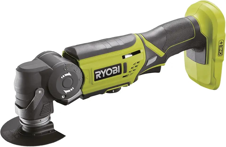 RYOBI 18 V ONE+ Akku-Multitool R18MT-0 - Vielseitiges Mehrzweckgerät mit 6 Geschwindigkeiten für Trockenbau, Renovierung, Werkzeugloser Zubehörwechsel