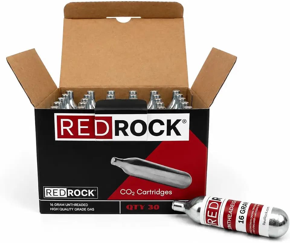 RedRock 16 Gram Unthreaded CO2 Cartridges for Gallo Drain Gun HVAC Drain Line Cleaner Tool (30 Pack)