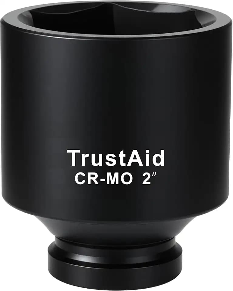 TurstAid 3/4 Inch Drive Impact Socket 2 Inch, Heavy Duty Cr-Mo Deep Impact Sockt, 6-Point Design, SAE