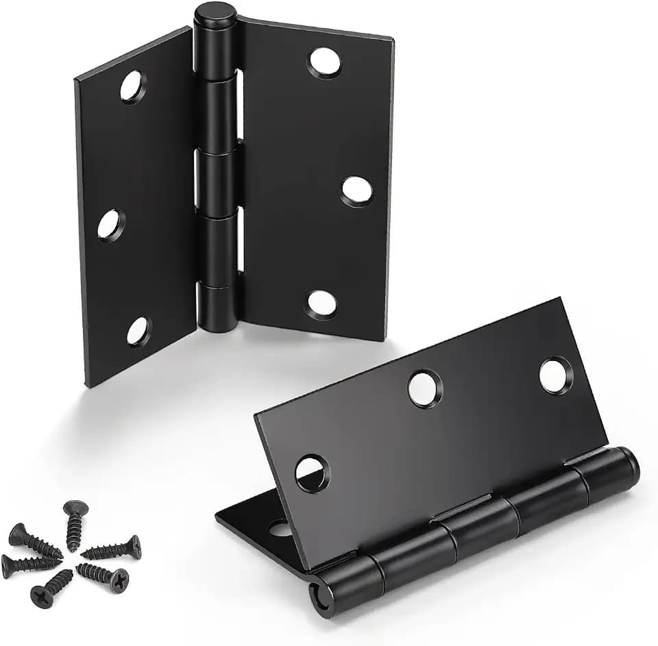 KNOBWELL Matte Black Door Hinges, Interior Door Hinges 3.5 Inch, 30 Pack