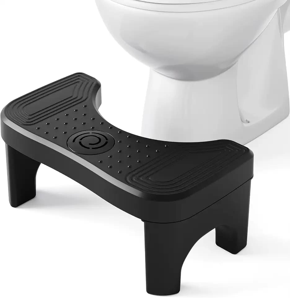 Recximi Black Toilet Poop Stool Squat Adult, Potty Step Stool Foot Rest