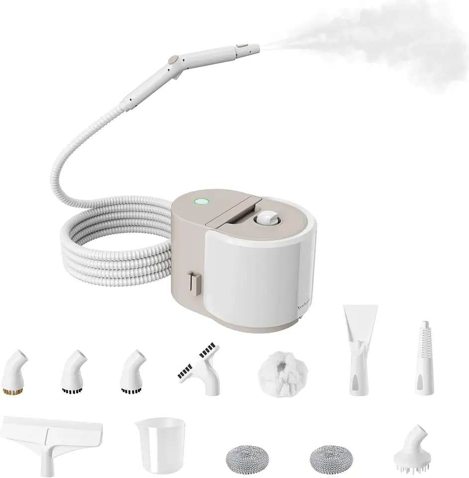 Newbealer Heavy-Duty Steam Cleaner, 5 Bar, Stainless Boiler, 12 Accessories