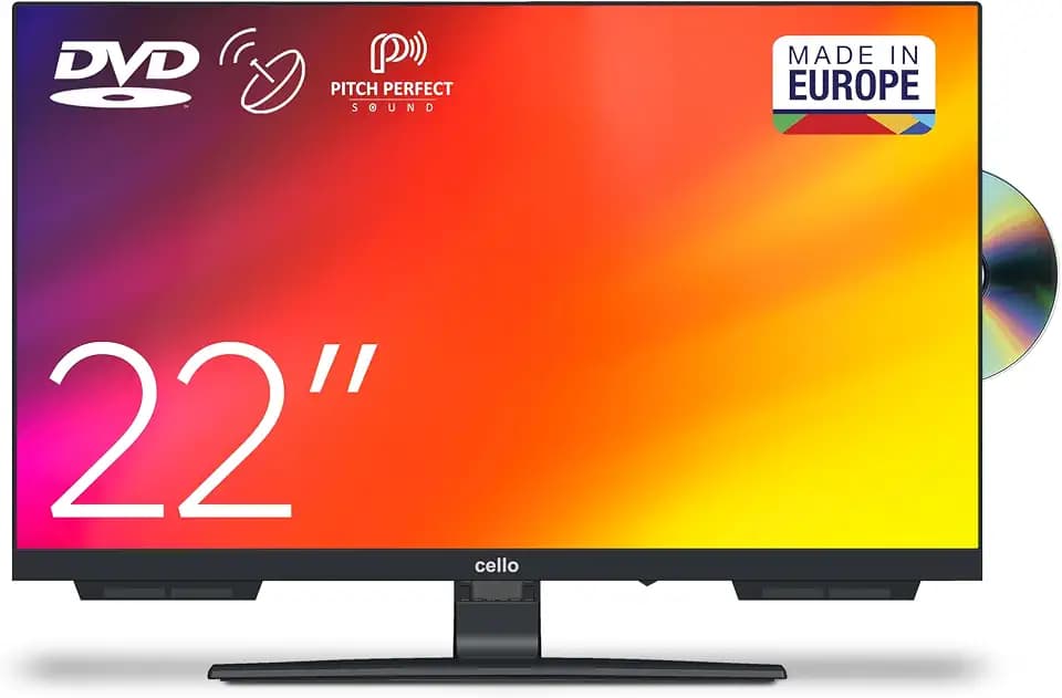 Cello C2224F 22 Zoll Full-HD LED-Fernseher mit DVD-Player, Nicht smart, Triple-Tuner DVB-C/S2/T2, USB-Aufnahme, HDMI, Pitch Perfect Sound