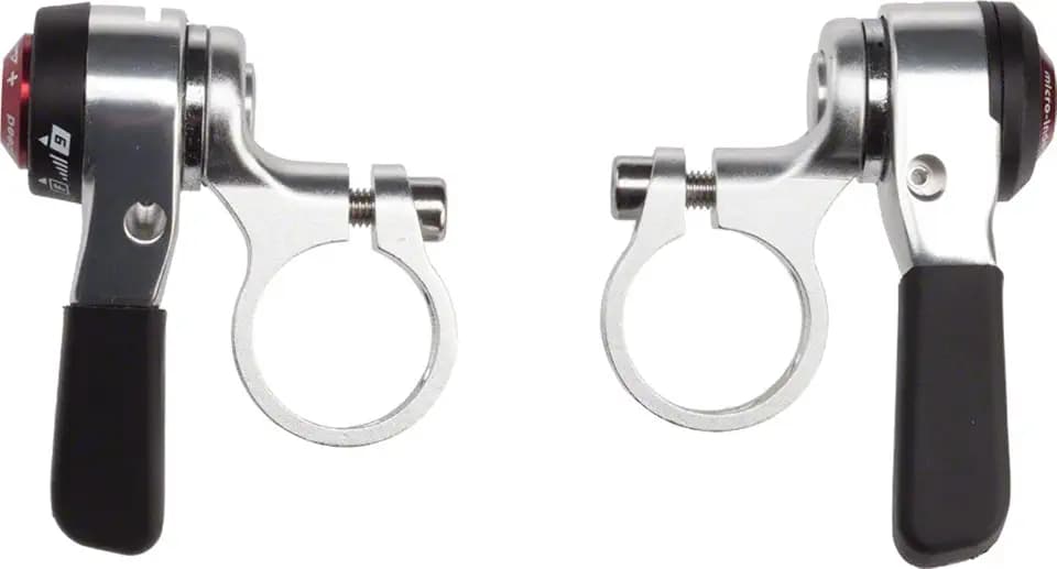 microSHIFT | Thumb Shifter Set | 9-Speed | Double/Triple | Shimano Compatible | Silver