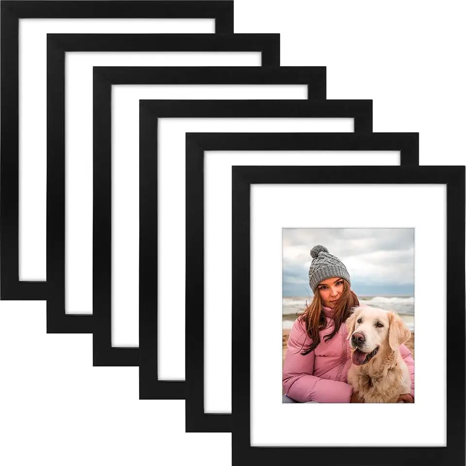 AUEAR 9x12 Picture Frames Set of 6, Black
