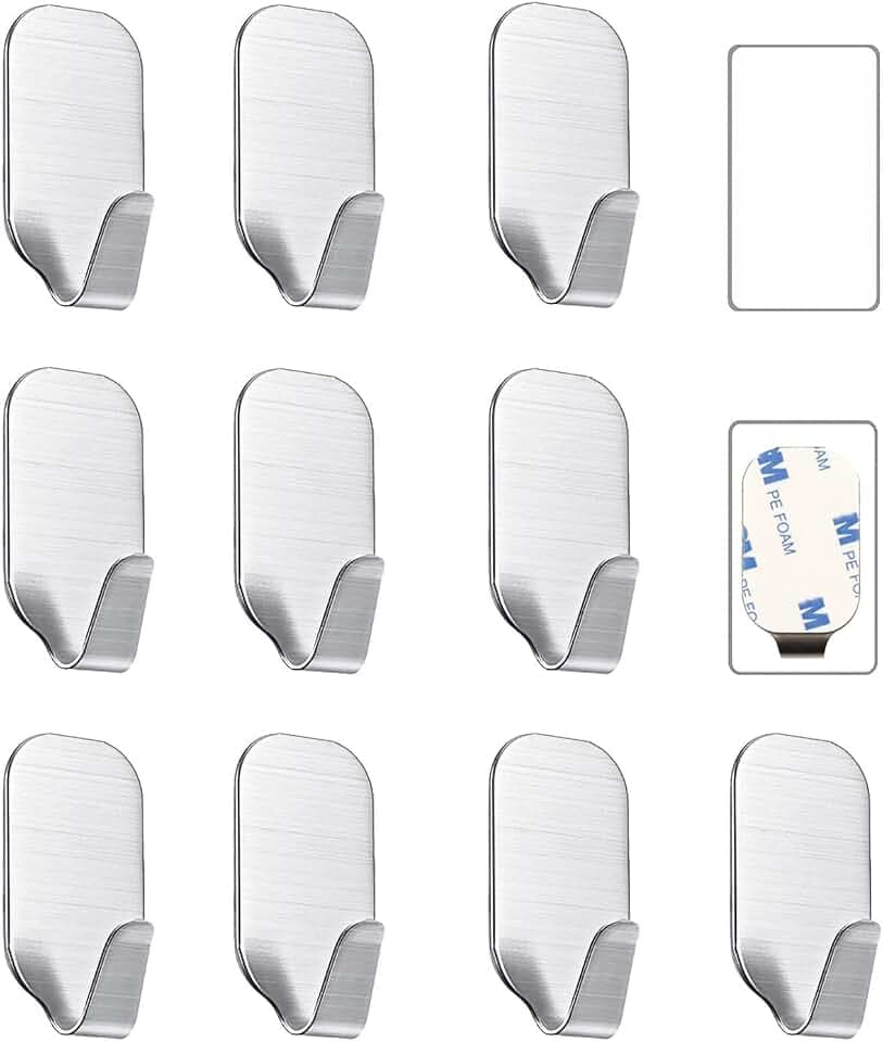 Small Self Adhesive Hooks for Hanging Heavy Duty Stick On Hooks Wall