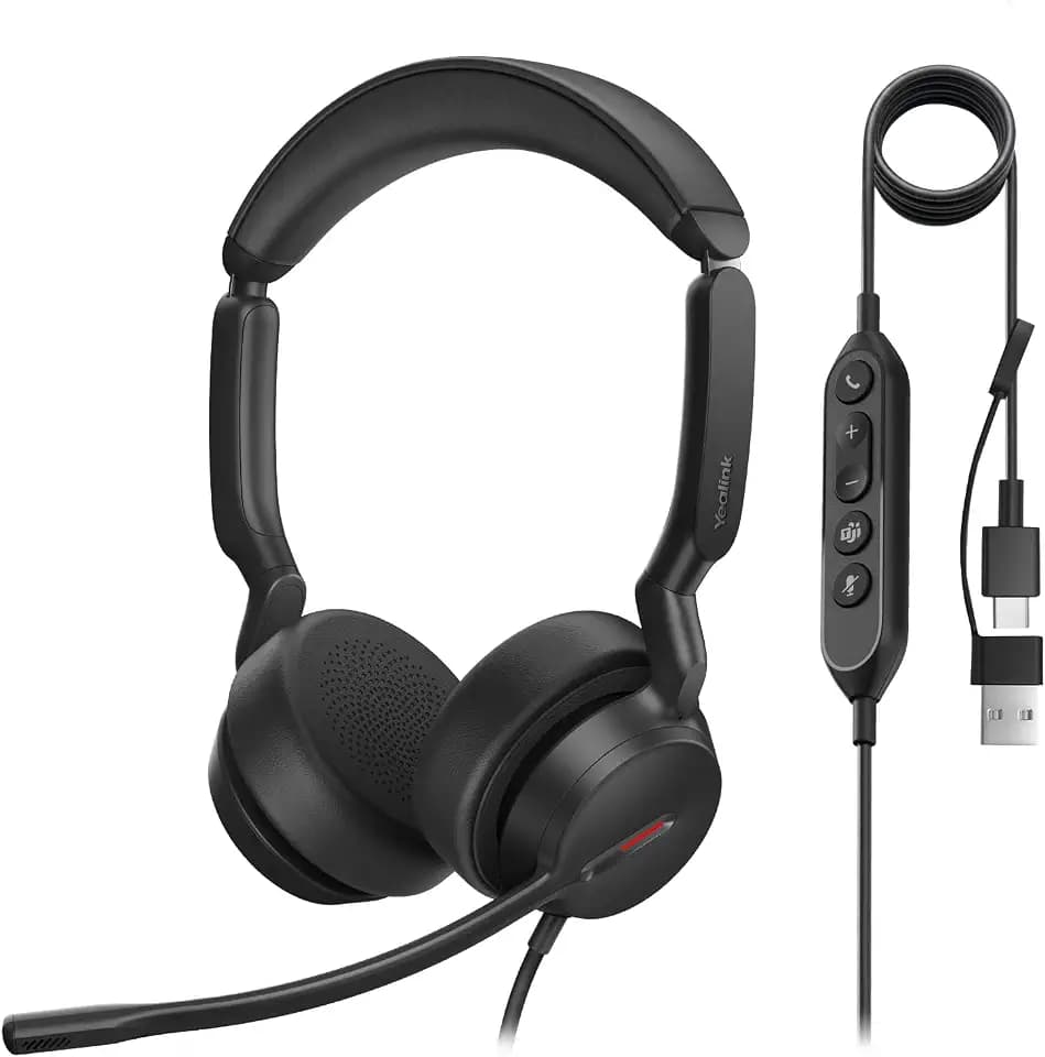Yealink UH44 Stereo Headset mit Mikrofon Teams Kabel Headset für PC Office