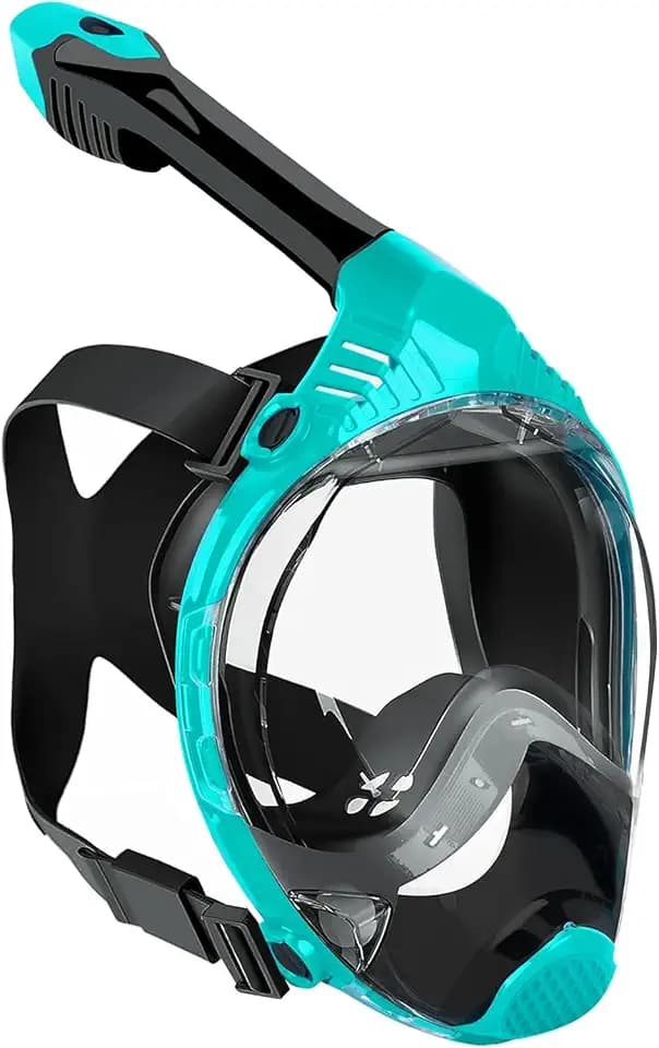 VGKE Full Face Snorkel Mask for Adults, Snorkeling Gear with Waterproof Phone Pouch, Unisex for Men and Women, 180-degree HD Panoramic View, Anti-Leak & Anti-Fog, Breathe Freely