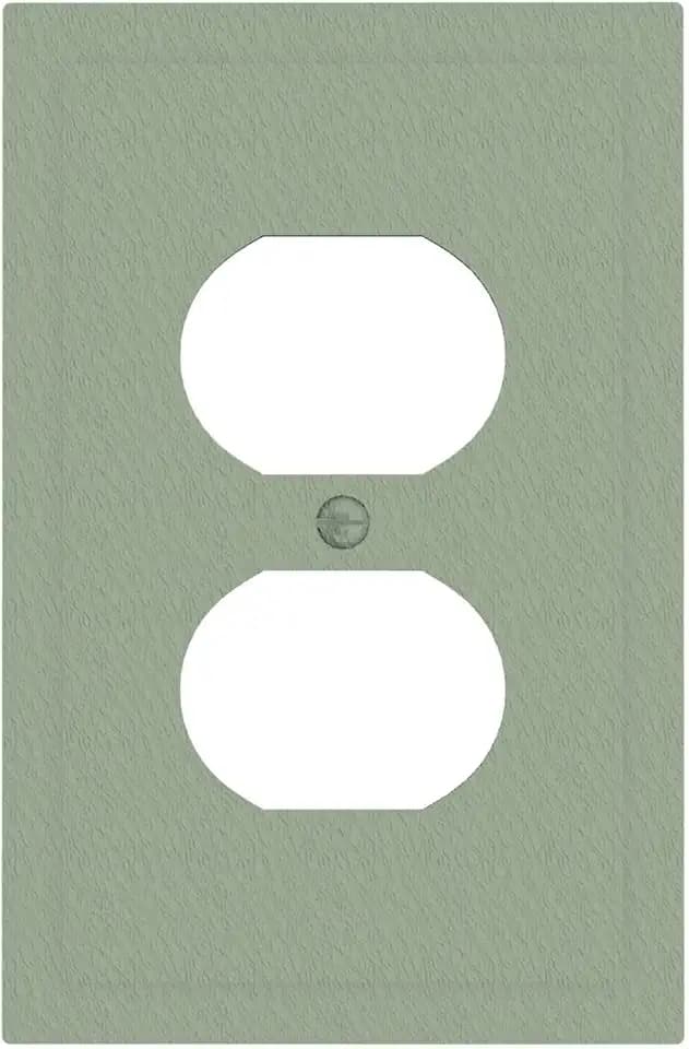 Dusty Sage Green Decorative Outlet Covers Boho Cottagecore 1 Gang Duplex Light Switch Cover Plate Unique Wall Plates Soft Moss Sage Switch Plate Cover for Kitchen Bathroom Decor