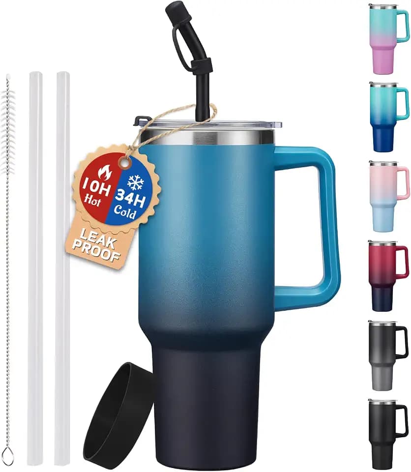 ICIOI 40 oz Insulated Tumbler – Travel Coffee Mug Keeps Cold-34h & Hot-10h