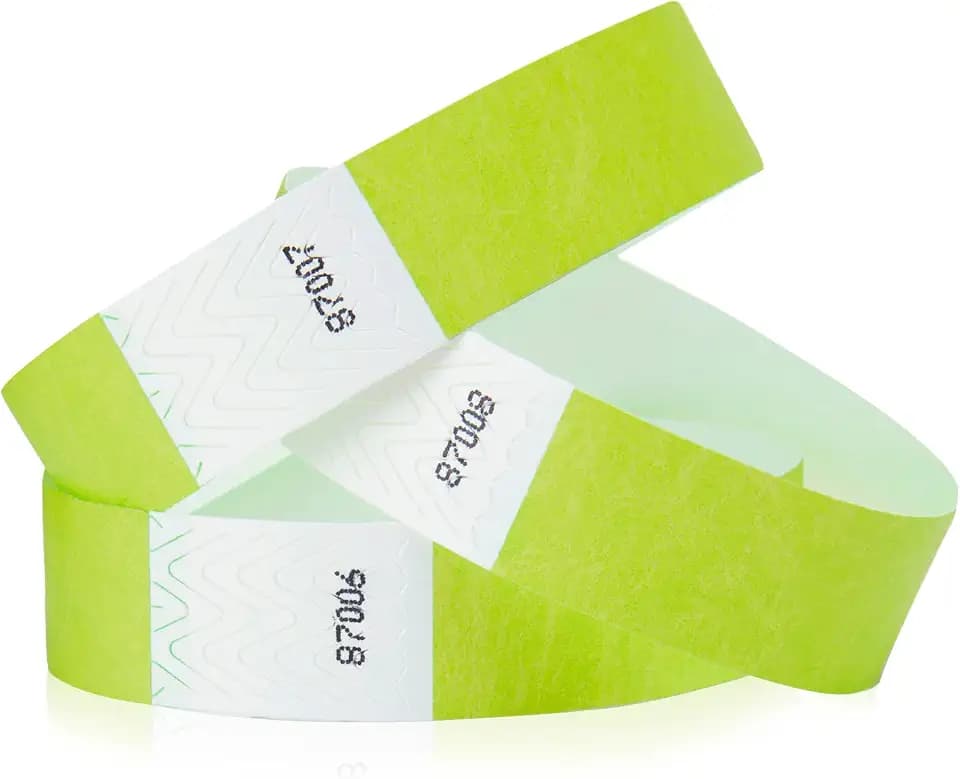 1,000 WristCo Lime Green Tyvek Wristbands for Events