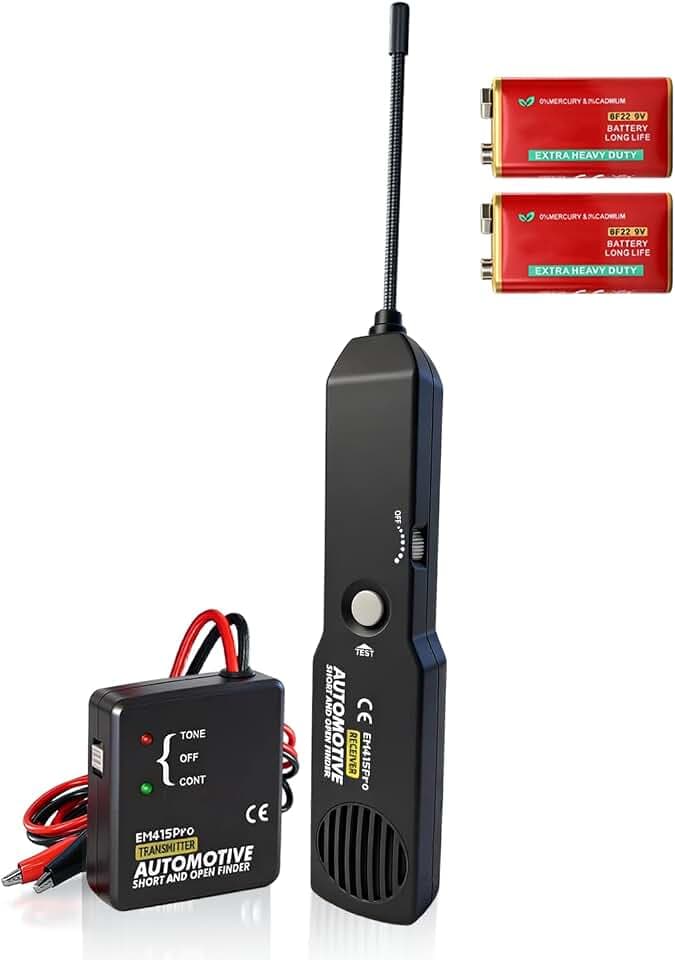 Automotive Wire Tracer Electrical with Battery, FIRSTOOL EM415Pro Automotive Short & Open Finder Circuit Tester, DC 6-42V Fault Probe Cable Tracer, Circuit Breaker Finder for Car, Boat, Trailer etc
