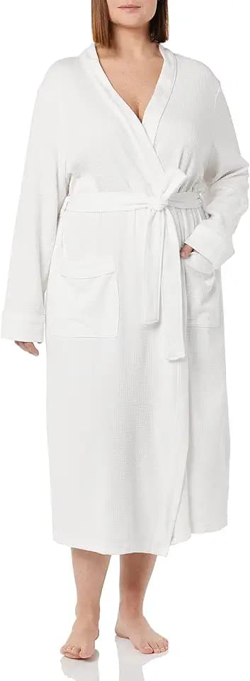 Amazon Essentials Women's Lightweight Waffle Bath Robe (Available in Plus Size)