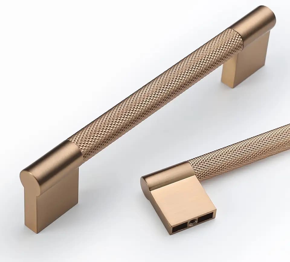 Asidrama 10 Pack 5 inch Champagne Bronze Knurled Cabinet Handles
