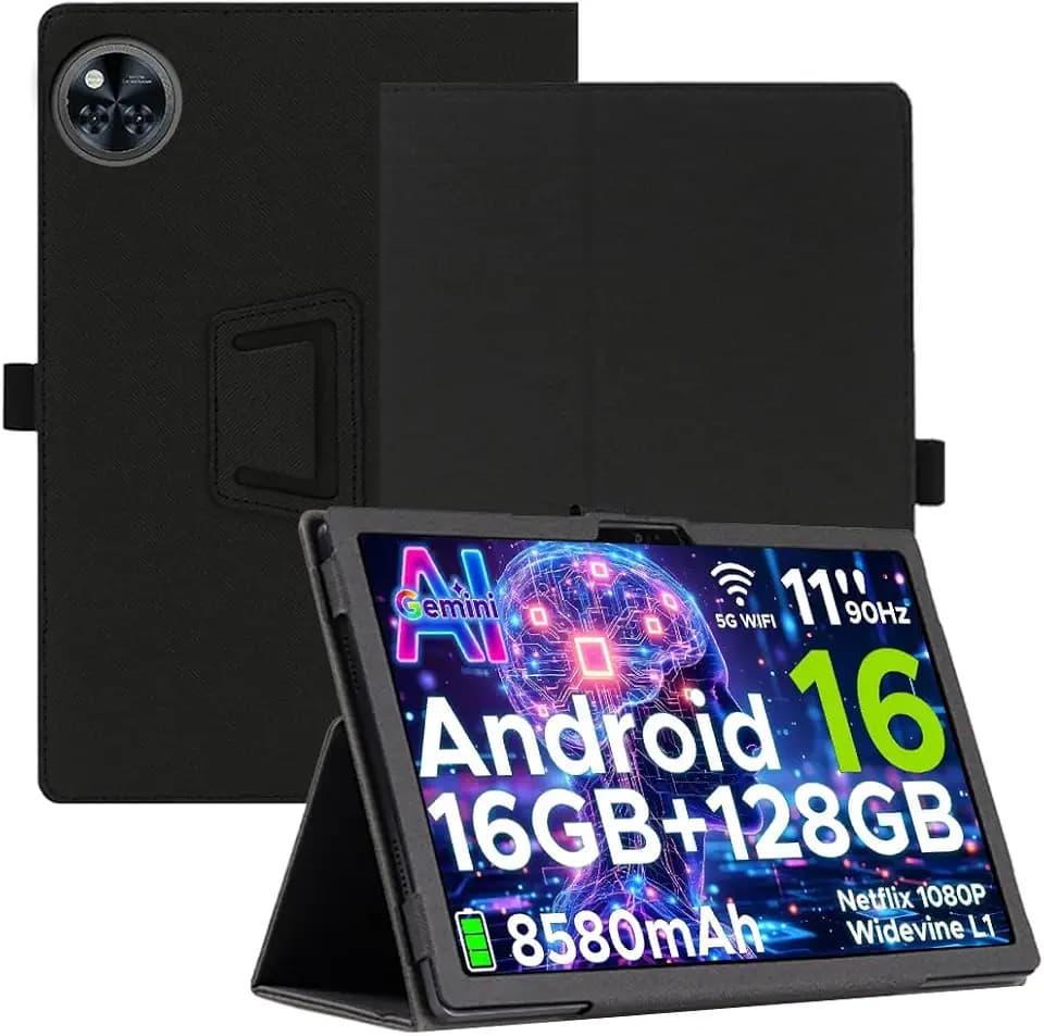 Tablet Hülle für DOOGEE U11/DOOGEE U11 Pro/TECLAST P50T/POPUX U11/POPUX U11 PRO Tablet 11 Zoll, PU Leder Abdeckung Klappständer Case Cover Schutzhülle mit Handschlaufe Magnet
