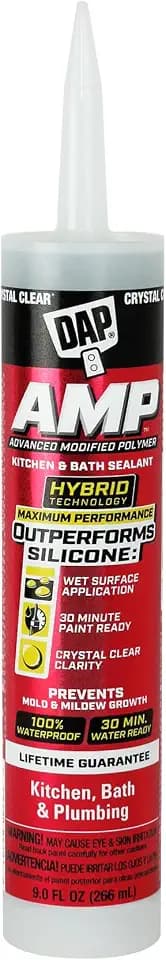 DAP AMP Kitchen and Bath Sealant, Clear, 9 Oz (7079800763)