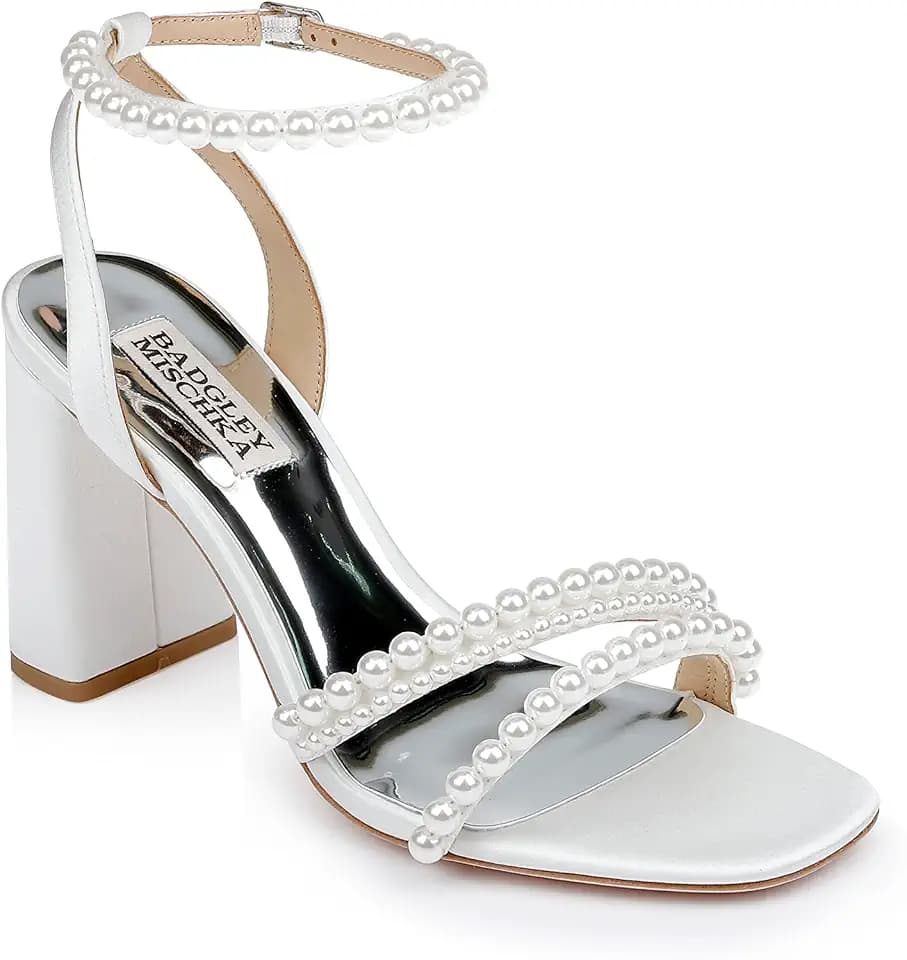 Badgley Mischka Women's Feisty Pearl Block Heel