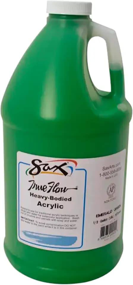 Sax True Flow Heavy Body Acrylic Paint, 1/2 Gallon, Emerald Green - 439289, 64 Fl Oz (Pack of 1)