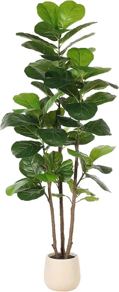 Realead 6ft Fiddle Leaf Fig Tree Artificial with Tall Exquisite Planter